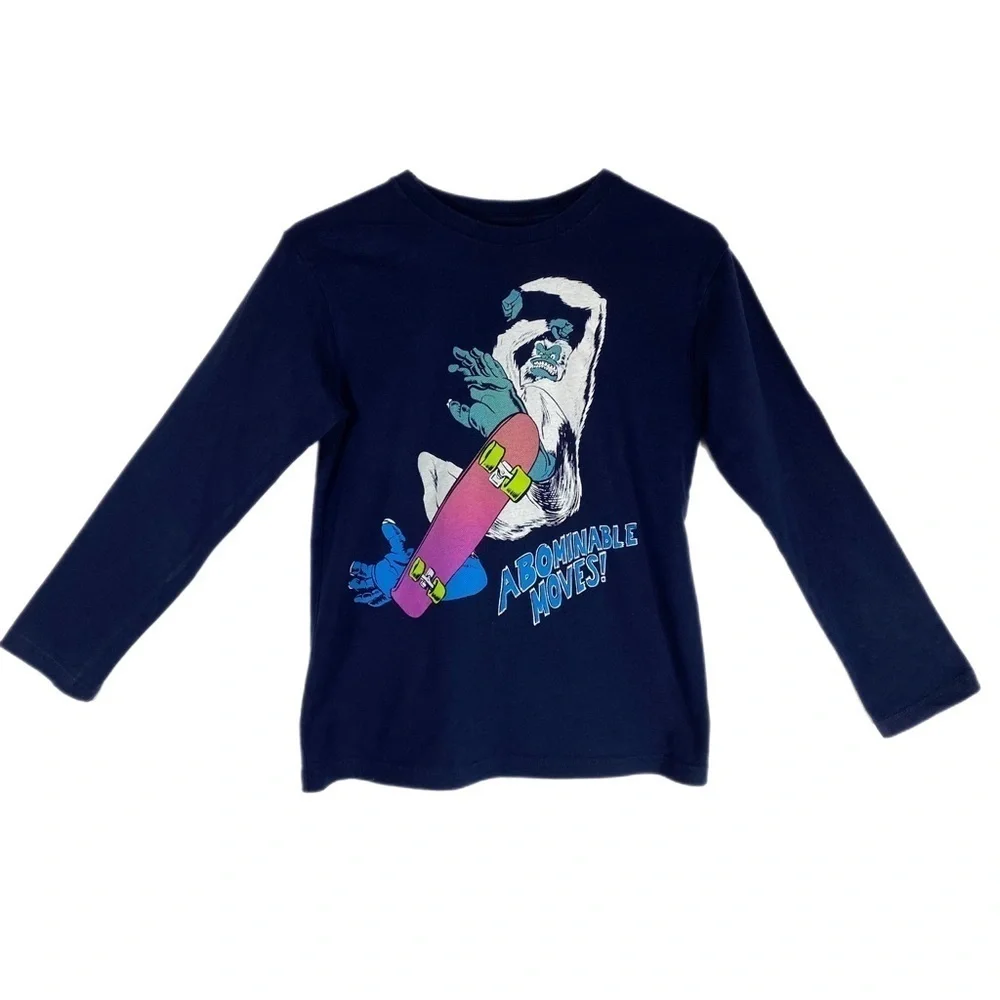 Children’s Place Navy Blue Abominable Moves Skateboard Long Sleeve Tee